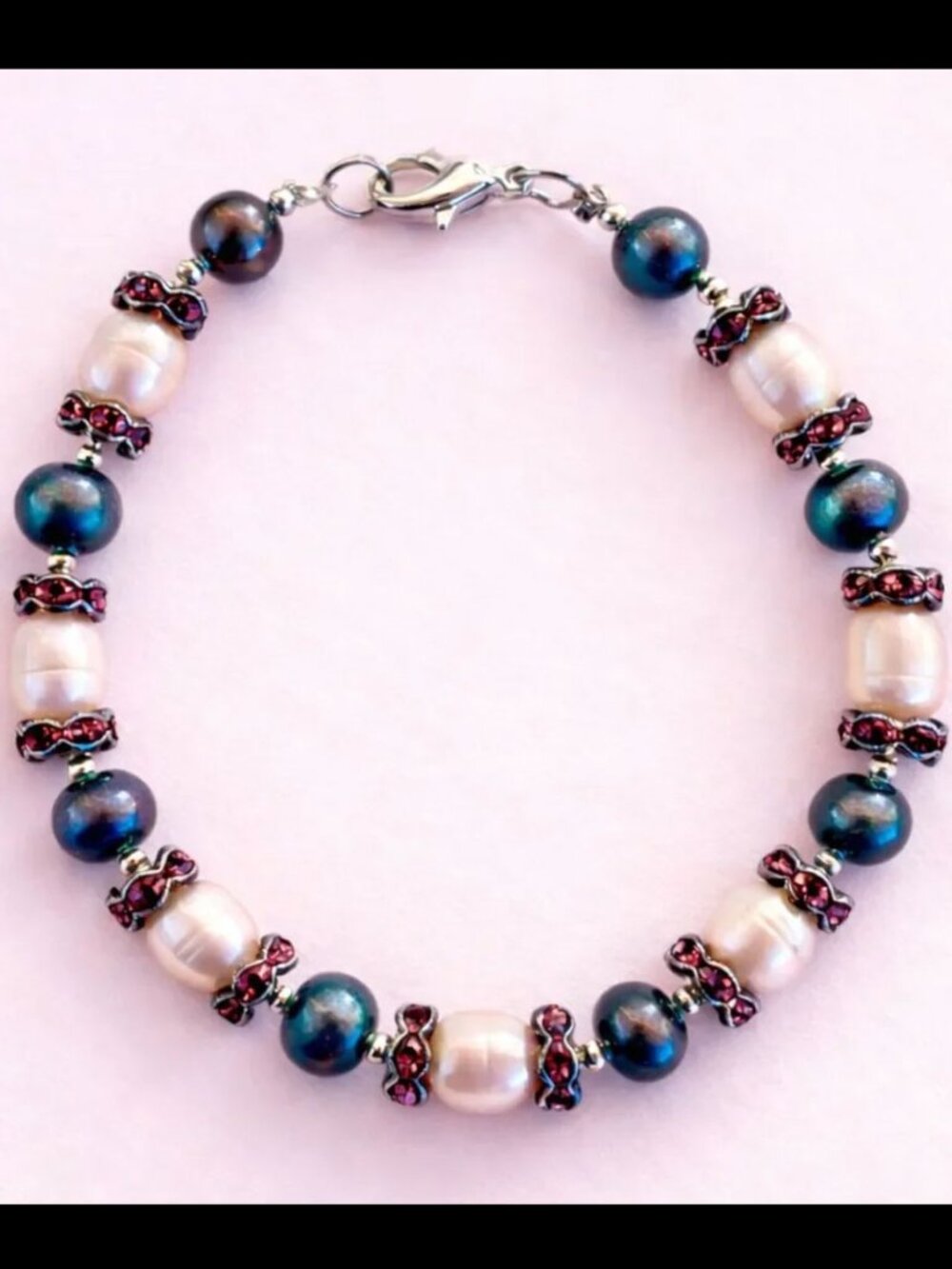 Vintage Pearl and Crystal Roundel bracelet